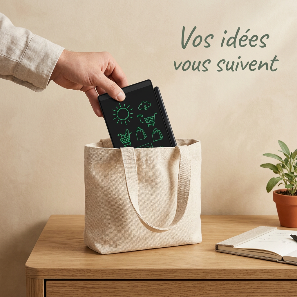 tablette lcd poche pour liste de courses