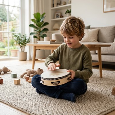 Tambourin • instrument rythmique sans écran activités famille