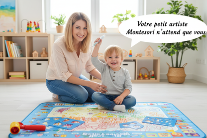 tapis de dessin eau grand format maison école maternelle