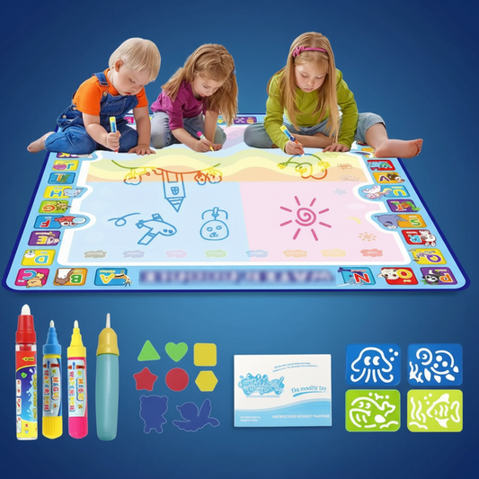 Tapis Dessin Magique – fond bleu océan uniquement