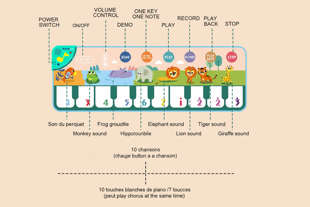 Tapis piano - Schéma technique en français